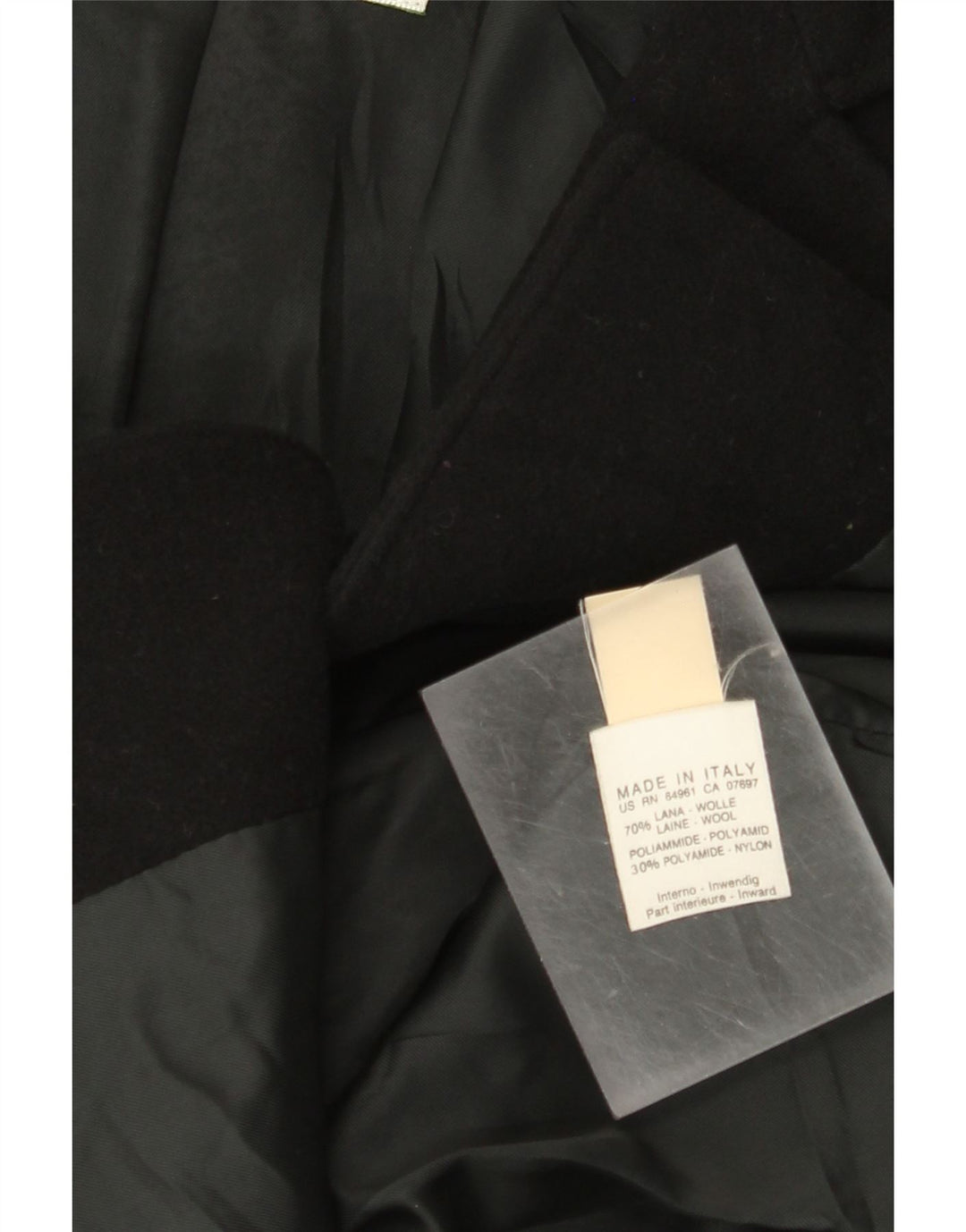 Giacca Blazer 3 Bottoni Benetton Donna IT 42 Media Nera Lana