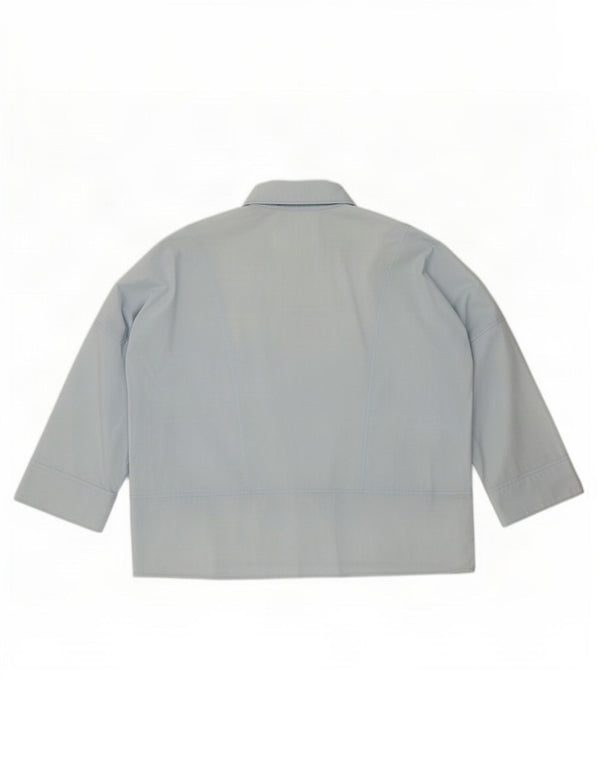 Camicia pullover oversize da donna con maniche a 3/4 Benetton UK 10 Small in cotone blu