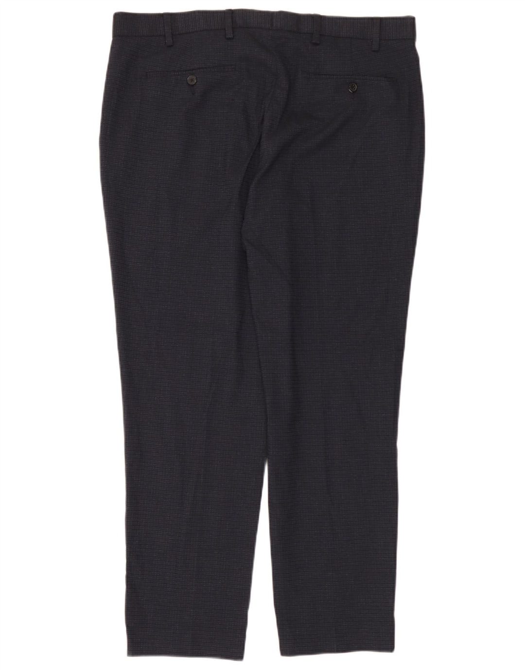 Pantaloni casual dritti da uomo Marks & Spencer W38 L29 poliestere blu navy
