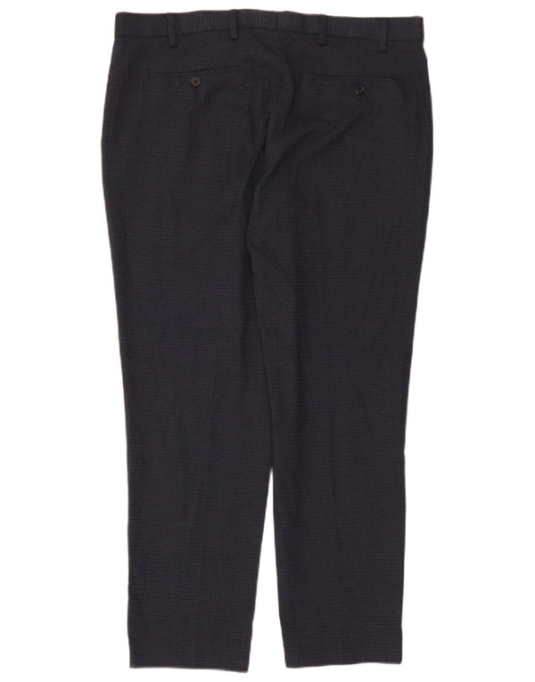 Pantaloni casual dritti da uomo Marks & Spencer W38 L29 poliestere blu navy