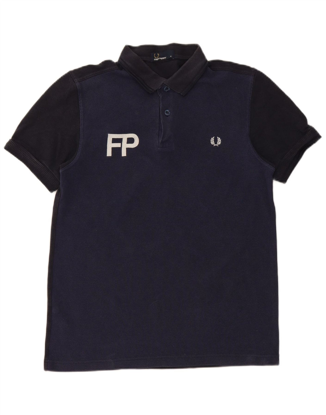 Polo grafica da uomo Fred Perry in cotone color block medio blu navy