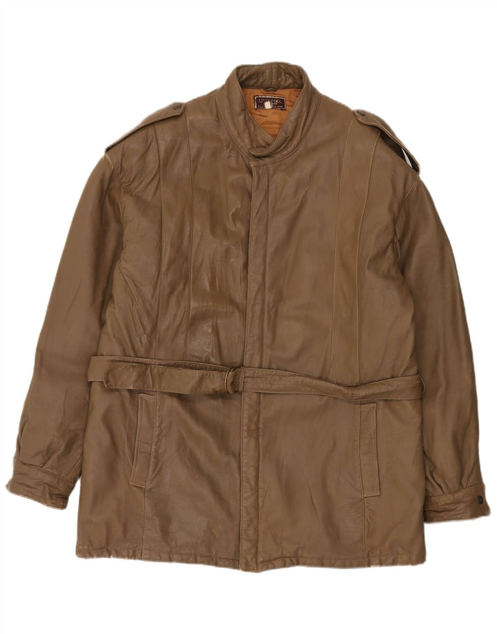 Giacca in pelle militare da uomo LIVERPOOL IT 54 2XL Pelle marrone