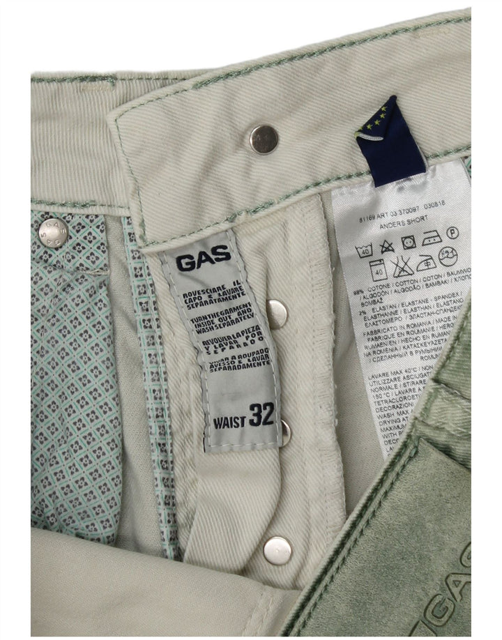 Pantaloncini di jeans da uomo Gas W32 cotone verde medio