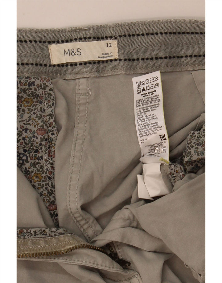 Pantaloni chino dritti da donna Marks & Spencer UK 12 Medium W30 L26 Grigio