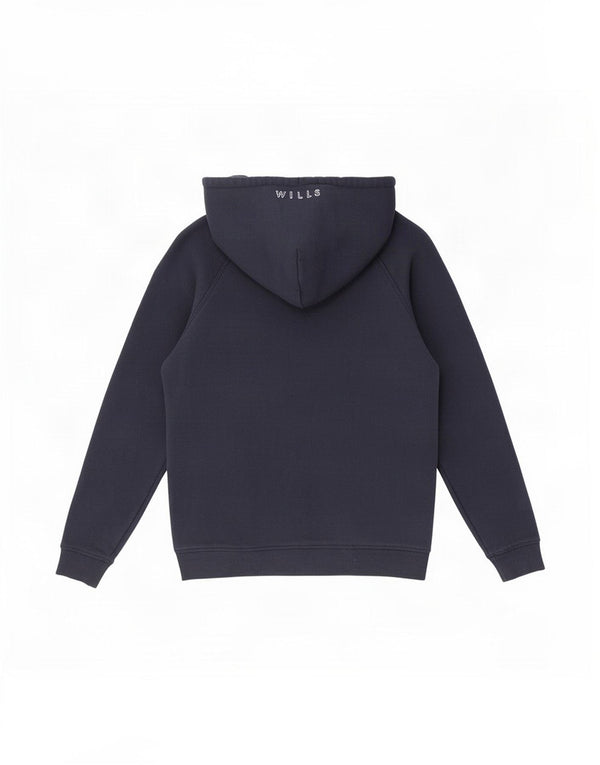 Jack Wills Womens Zip Hoodie Sweater UK 10 Small Navy Blue Cotton