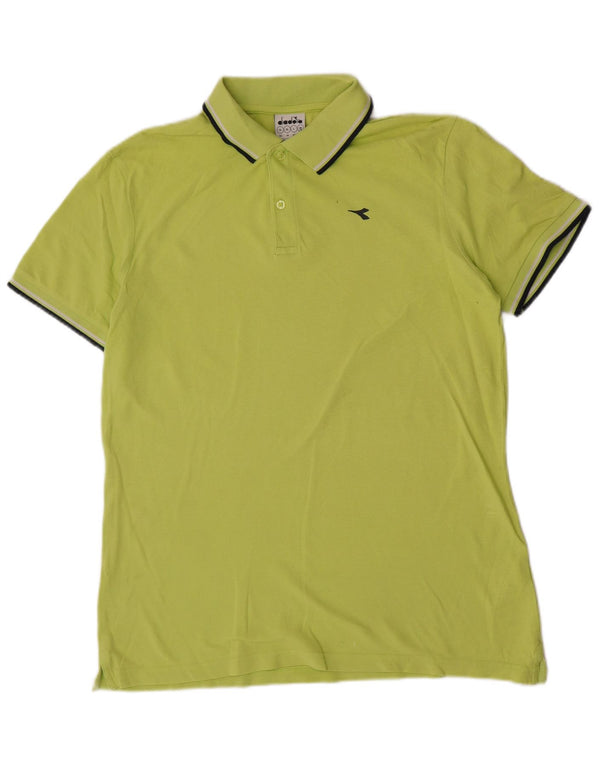 Polo Diadora Uomo XL Cotone Rigato Verde