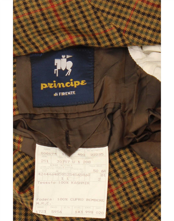 Giacca blazer da uomo a 3 bottoni Loro Piana IT 50 grande pied de poule kaki