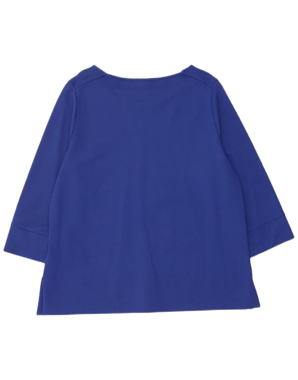 Top da donna Jaeger manica 3/4 UK 18 XL viscosa blu