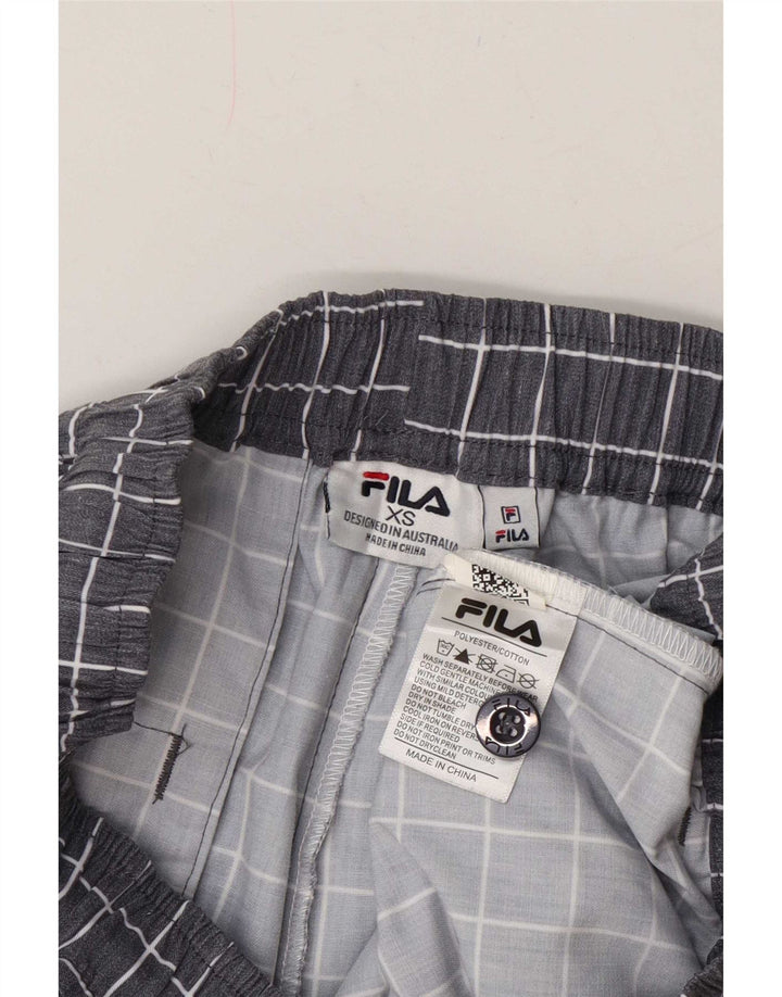 Pantaloncini sportivi Fila da uomo XS in poliestere a quadri grigi