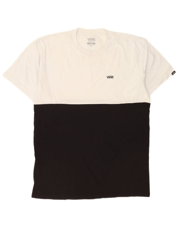 T-shirt da uomo Vans Classic Fit, taglia grande, in cotone color block bianco