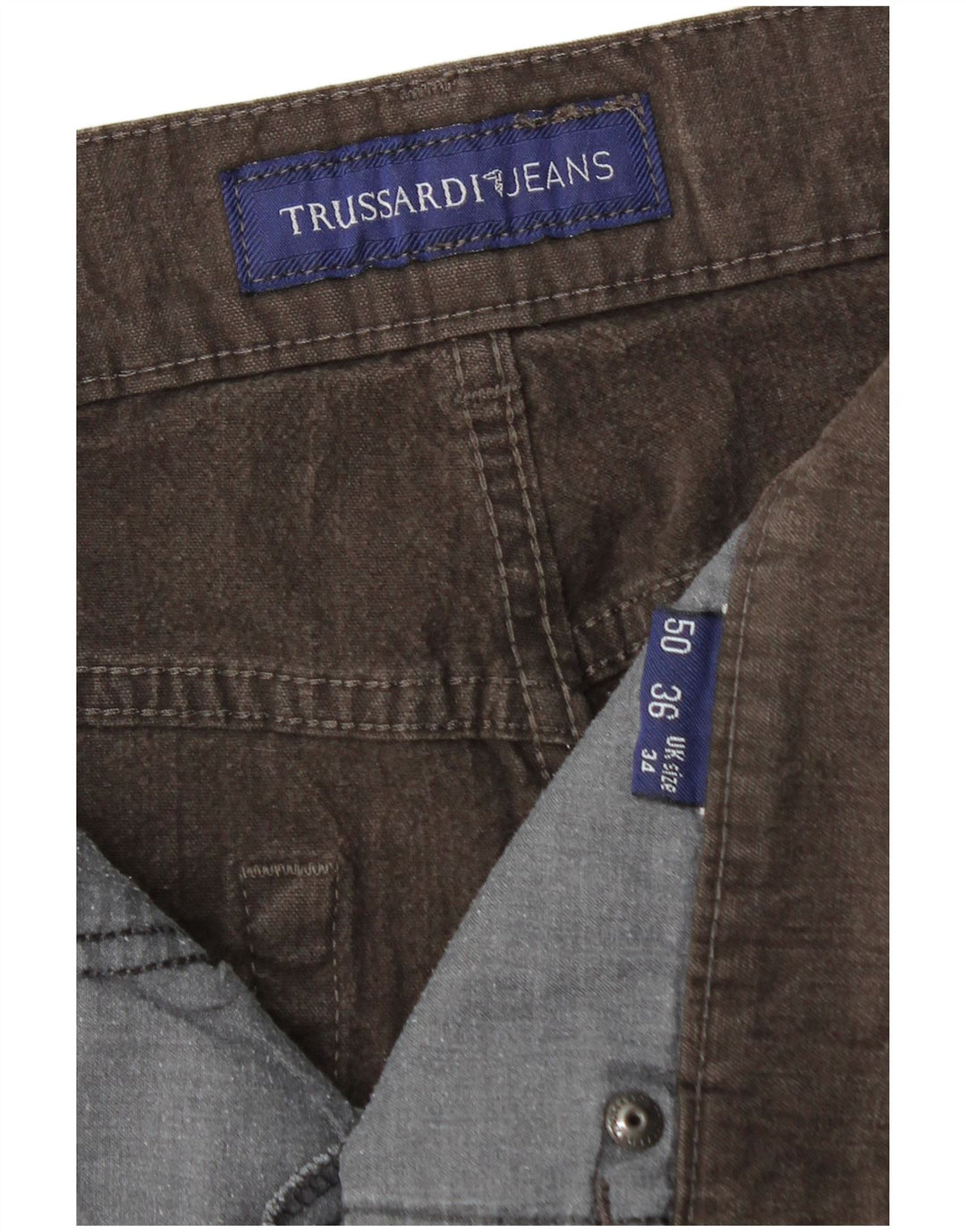 Pantaloni Casual Dritti Uomo TRUSSARDI IT 50 Large W34 L29 Marrone