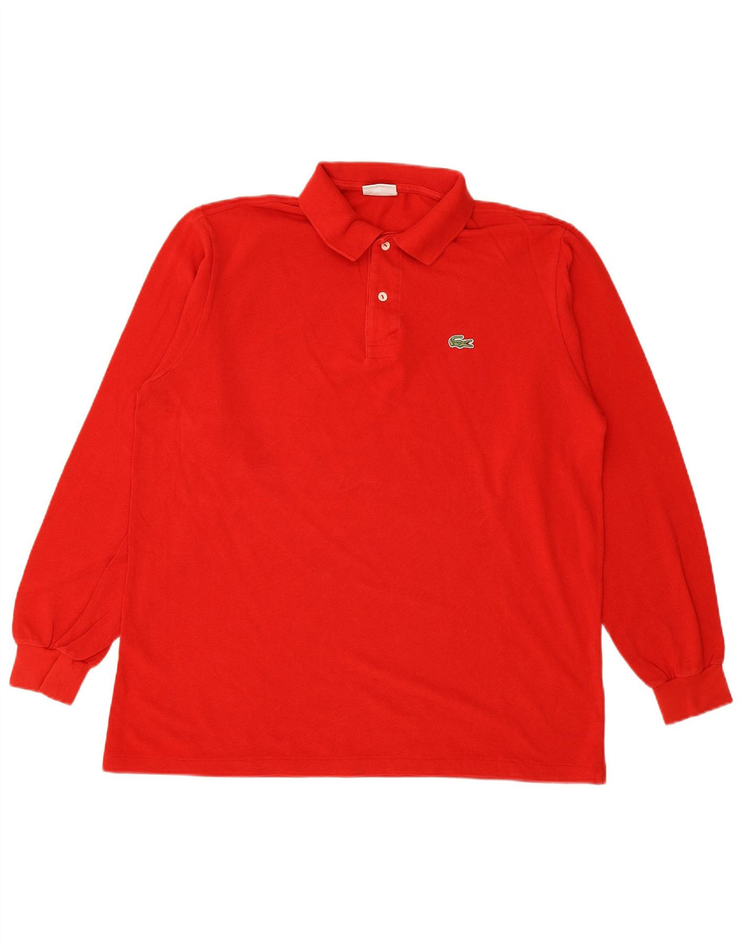 Polo LACOSTE da uomo a maniche lunghe taglia 5 grande in cotone rosso