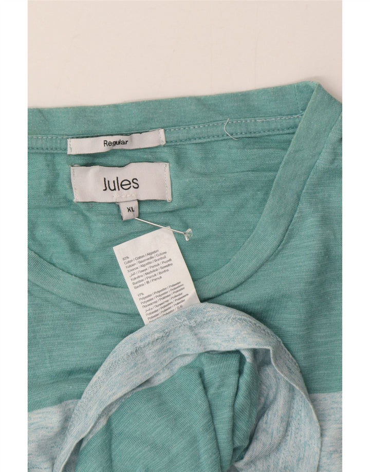 Jules T-shirt da uomo vestibilità regolare Top XL in cotone a righe multicolore