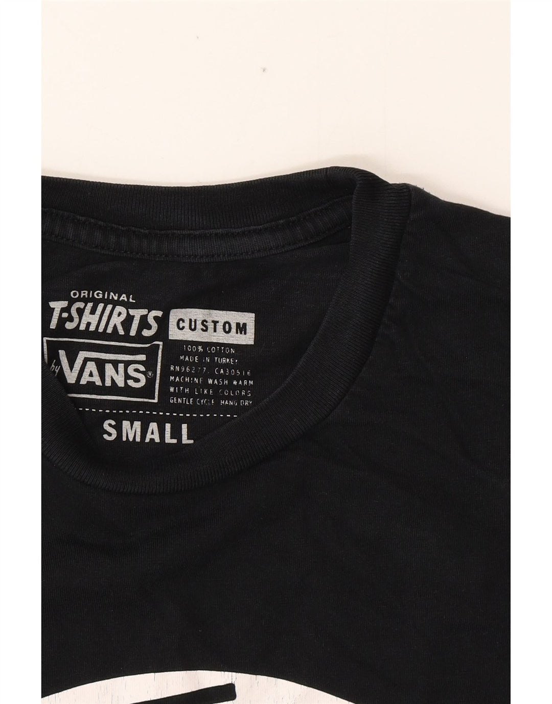 T-shirt grafica personalizzata da uomo VANS Top piccola in cotone nero