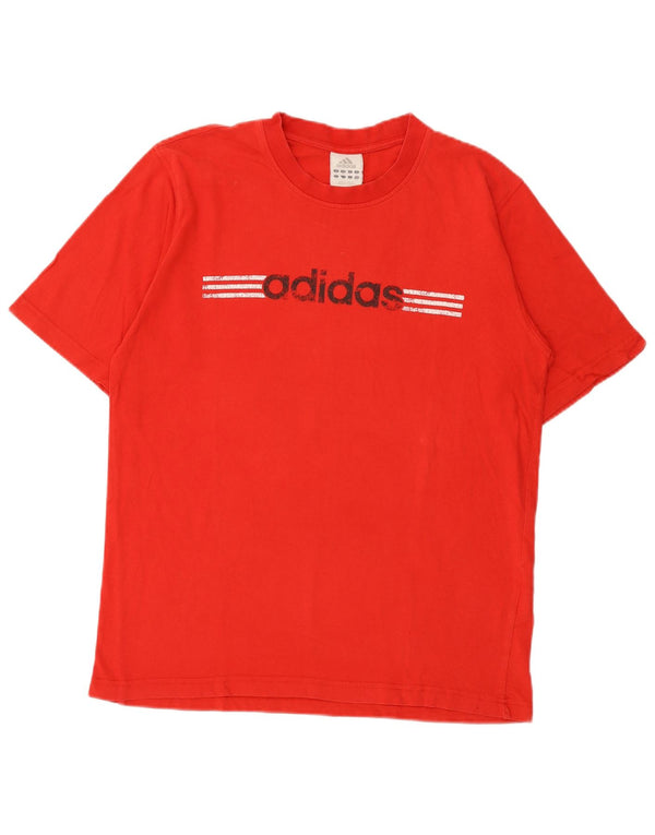 T-shirt grafica da uomo Adidas Top in cotone rosso medio