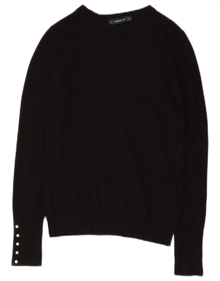 Maglione maglione con scollo a barca da donna Zara UK 8 piccolo nero