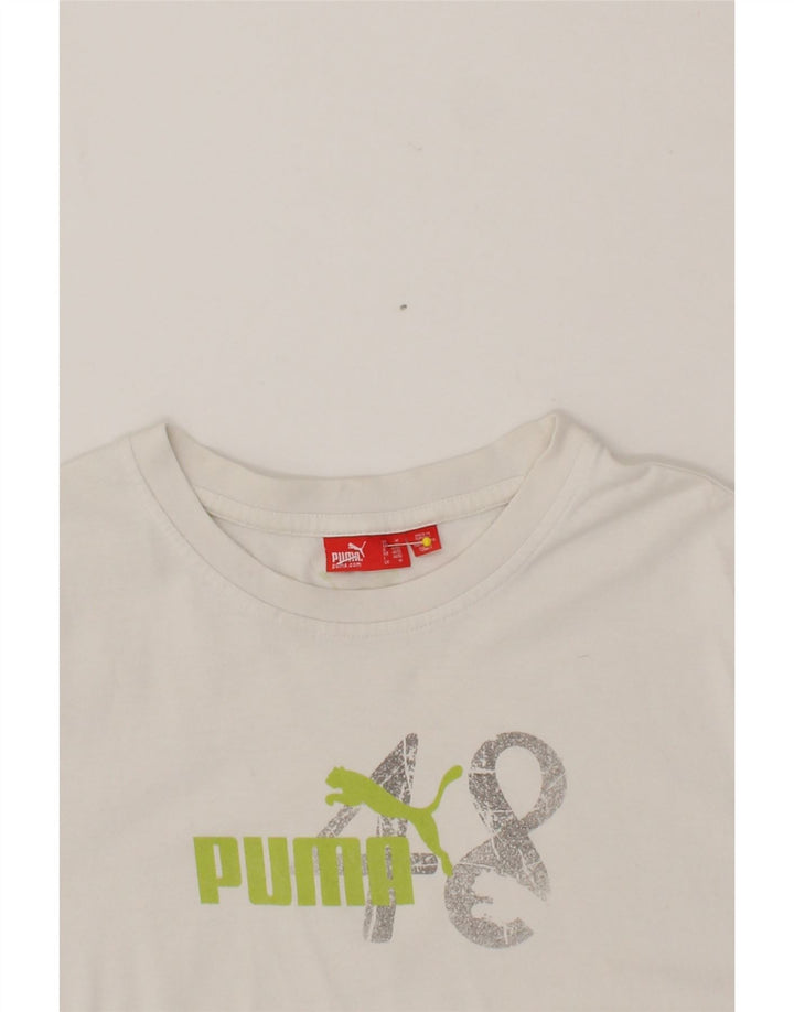 PUMA Mens Graphic T-Shirt Top Medium White Vintage Puma and Second-Hand Puma from Messina Hembry 