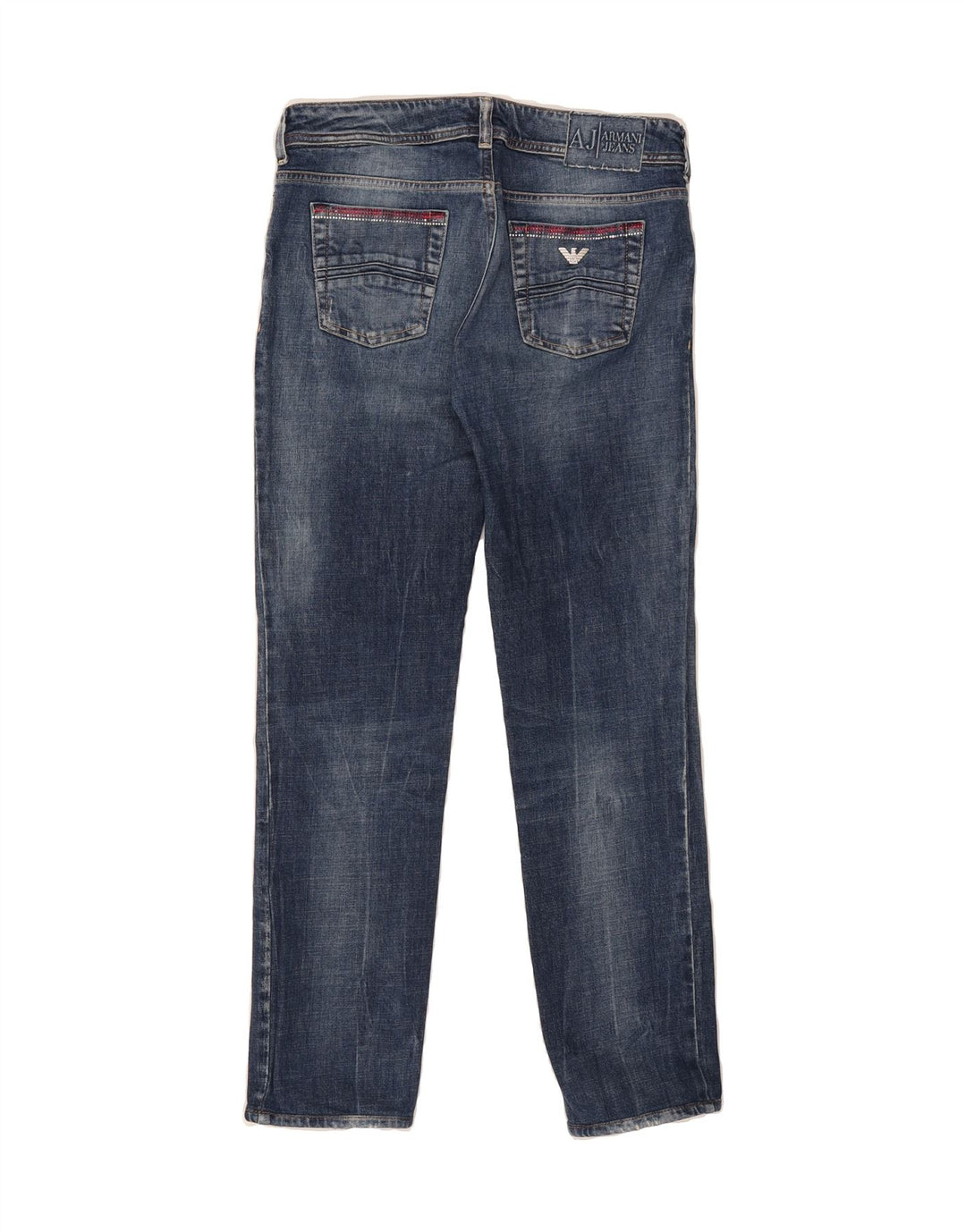 ARMANI Womens Slim Jeans W29 L29 Blue Cotton Vintage Armani and Second-Hand Armani from Messina Hembry 