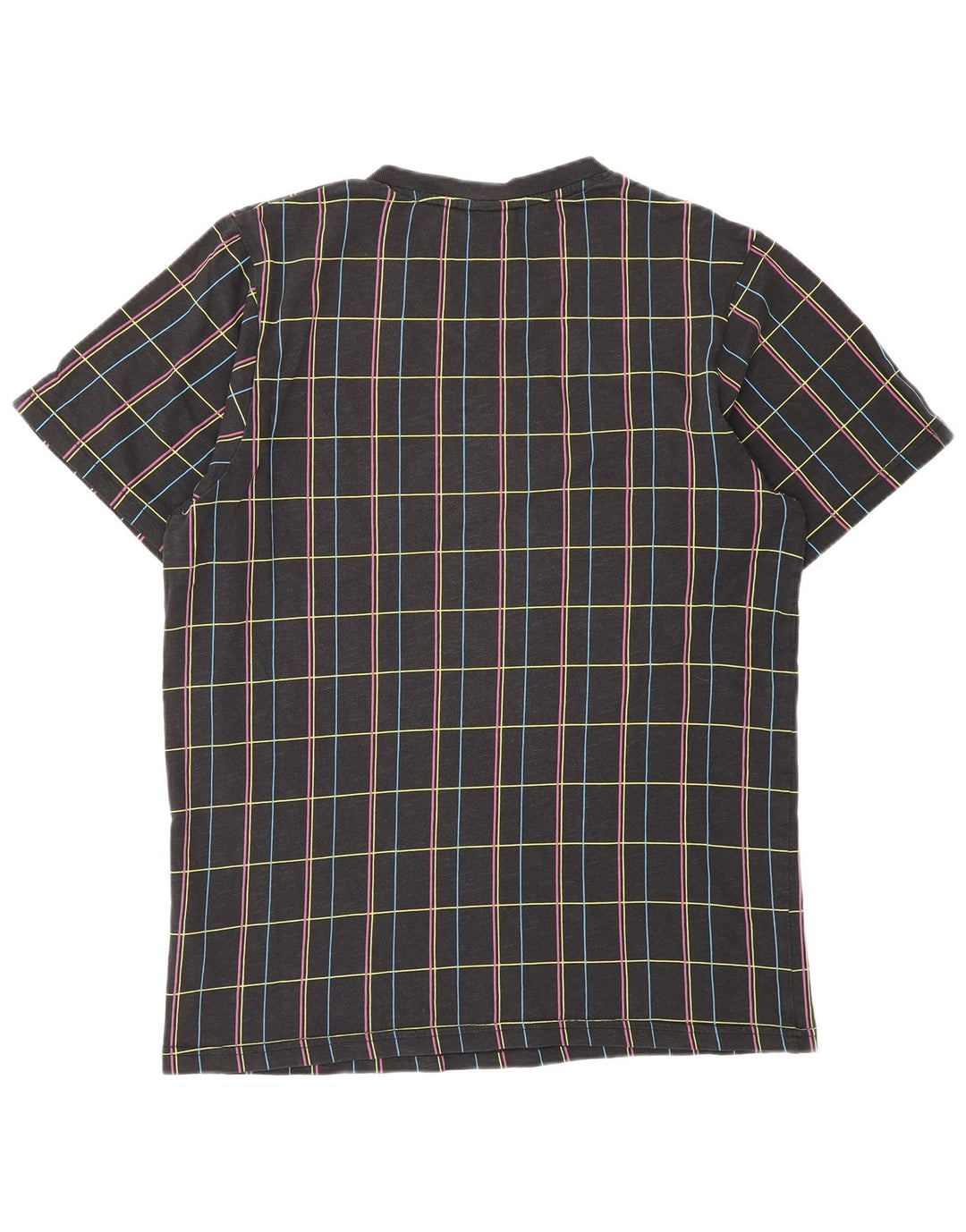 T-shirt da uomo NIKE Top UK 39/40 cotone medio nero a quadri