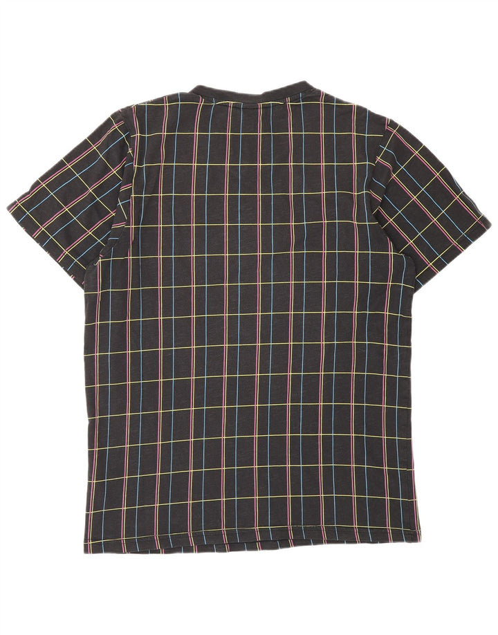 T-shirt da uomo NIKE Top UK 39/40 cotone medio nero a quadri