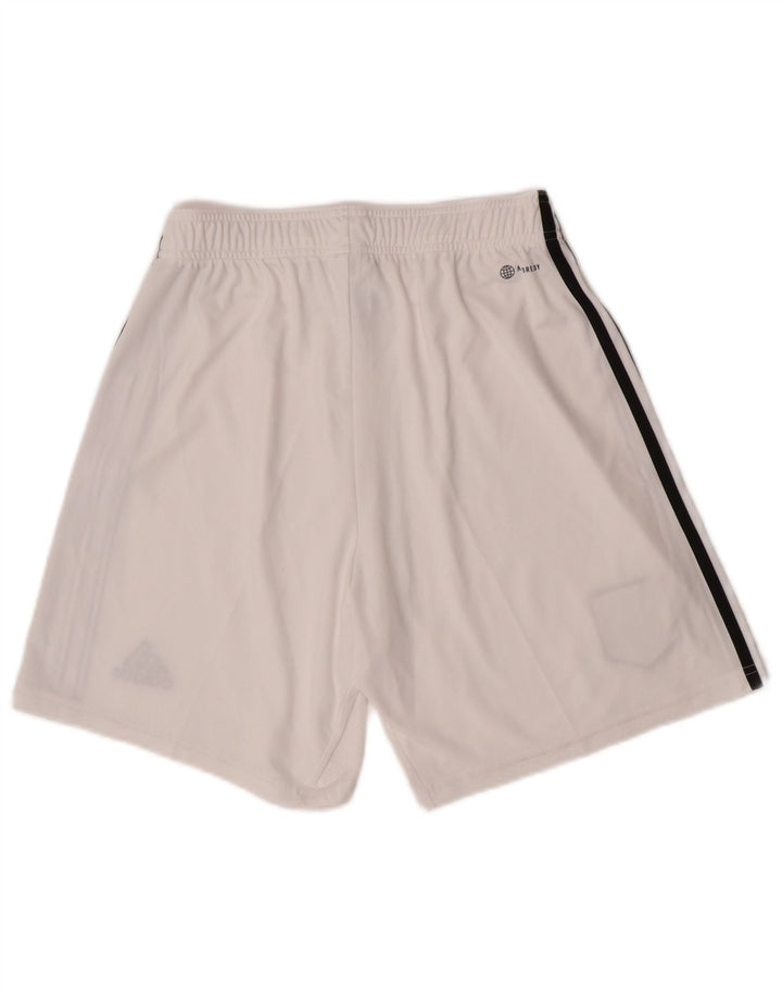 Pantaloncini sportivi Adidas da uomo Manchester United, poliestere bianco medio
