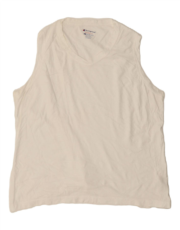 CHAMPION Womens Vest Top UK 20 2XL White Cotton Vintage Champion and Second-Hand Champion from Messina Hembry 