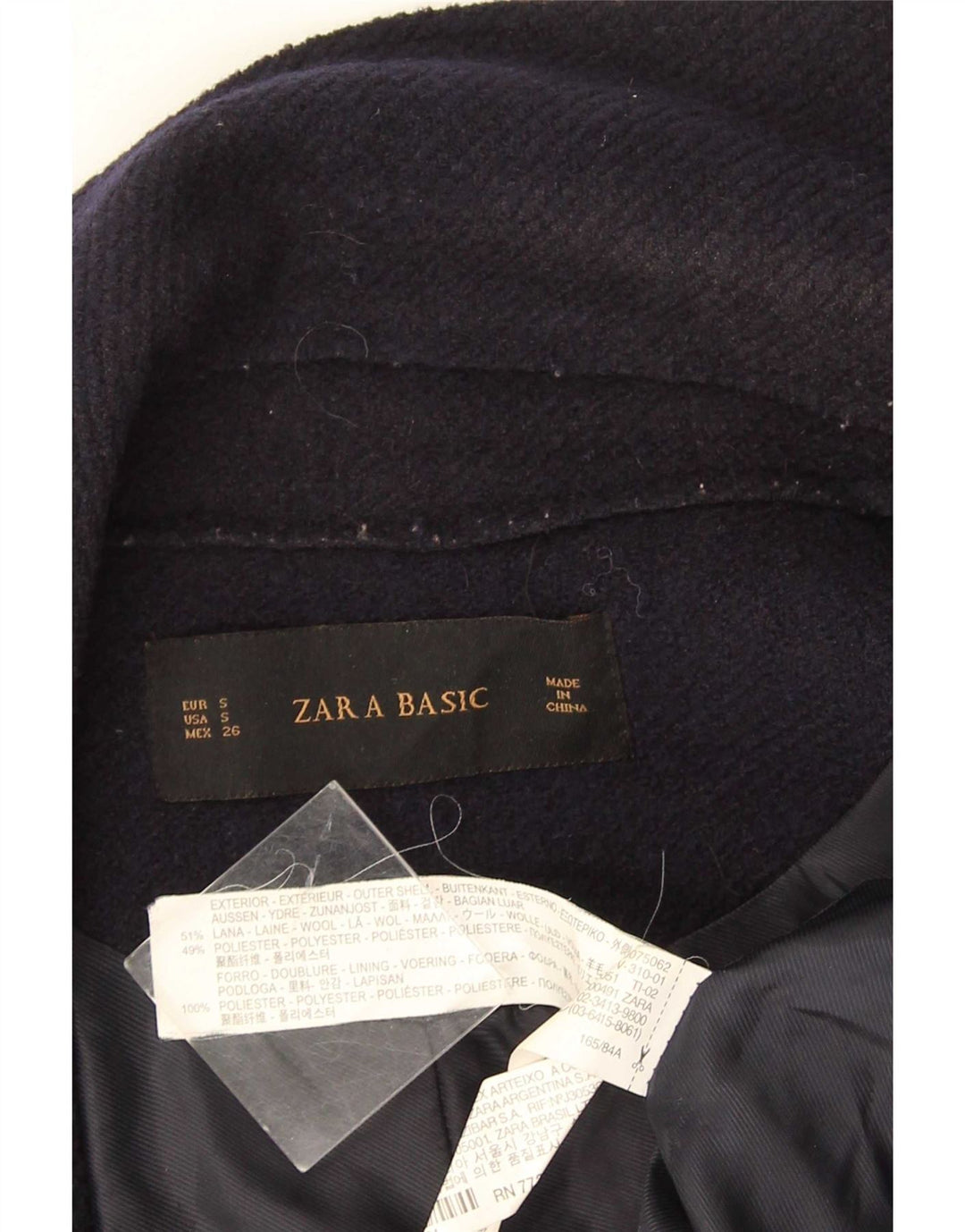 Gilet aperto da donna Zara con linea lunga UK 10 piccolo in lana blu navy