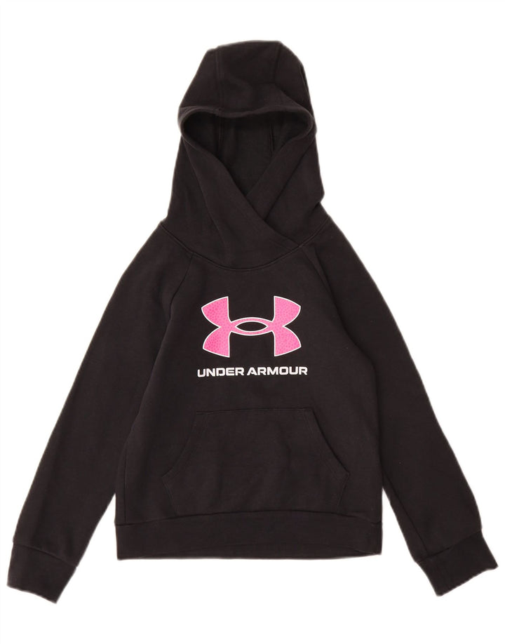 Felpa con cappuccio grafica per ragazze UNDER ARMOUR 7-8 anni piccola in cotone nero