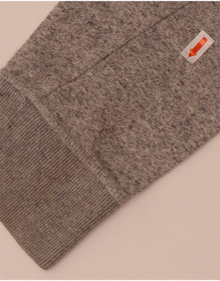 Top da uomo a maniche lunghe Superdry in cotone mélange grigio medio