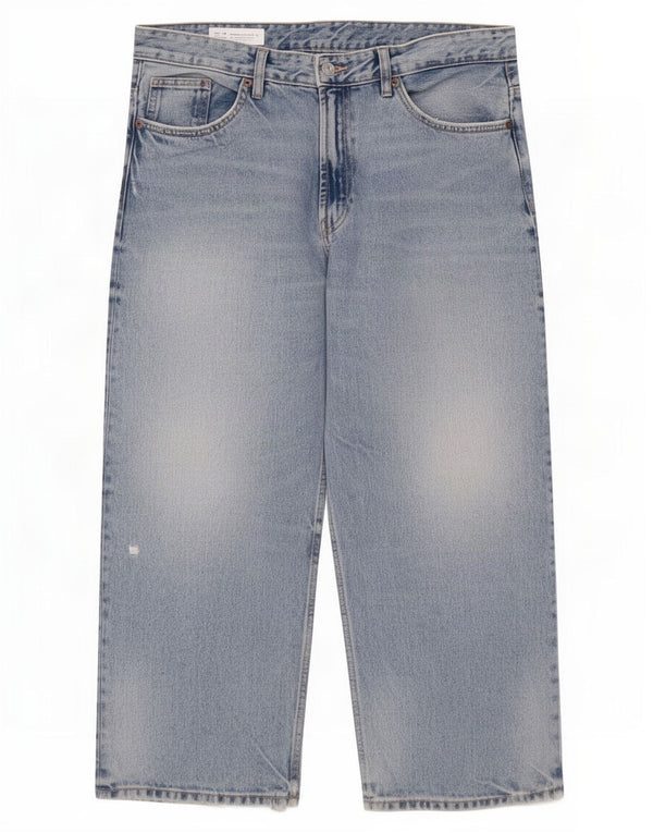 Jeans corti a vita alta da donna Zara EU 44 XL W34 L25 Blu