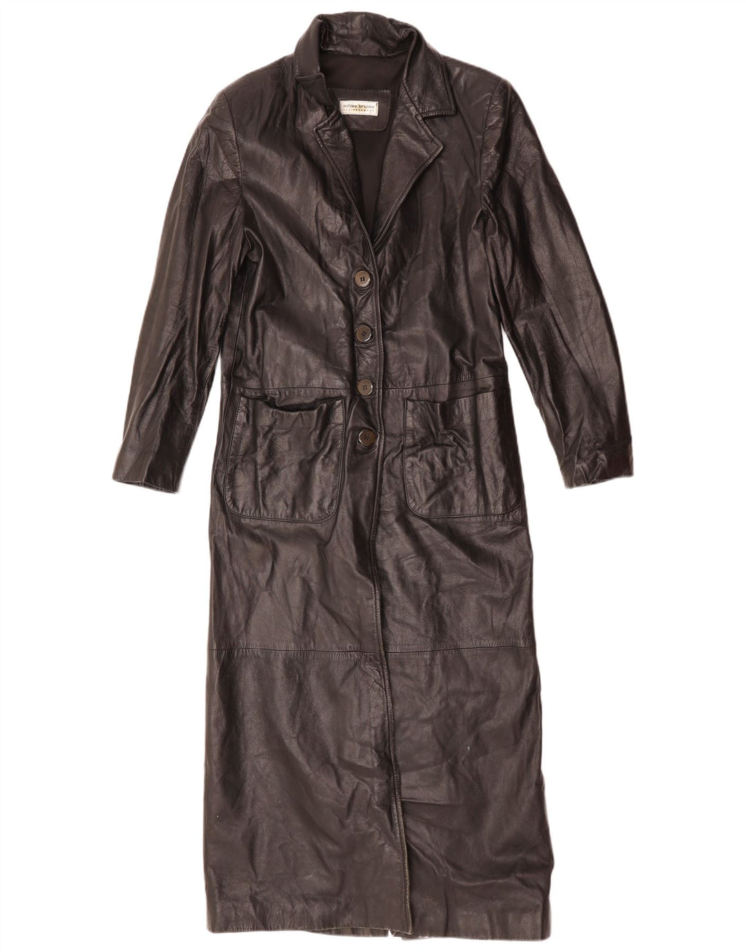 Cappotto in pelle da donna Ashley Brooke UK 10 piccolo in pelle nera