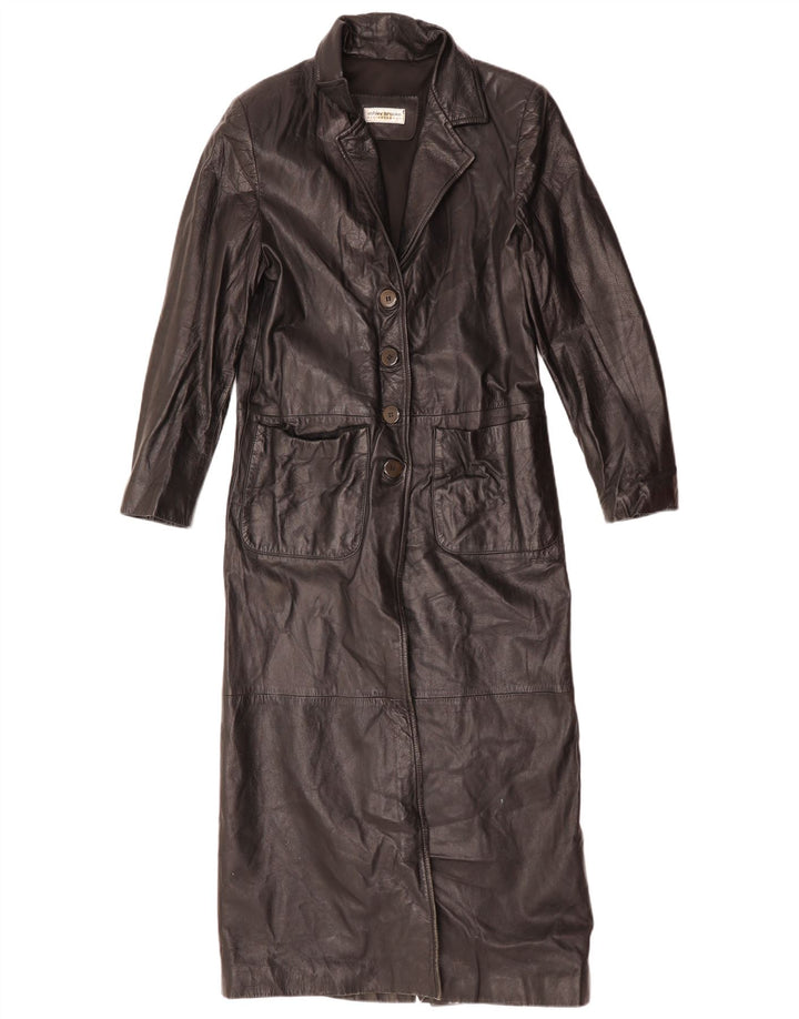 Cappotto in pelle da donna Ashley Brooke UK 10 piccolo in pelle nera
