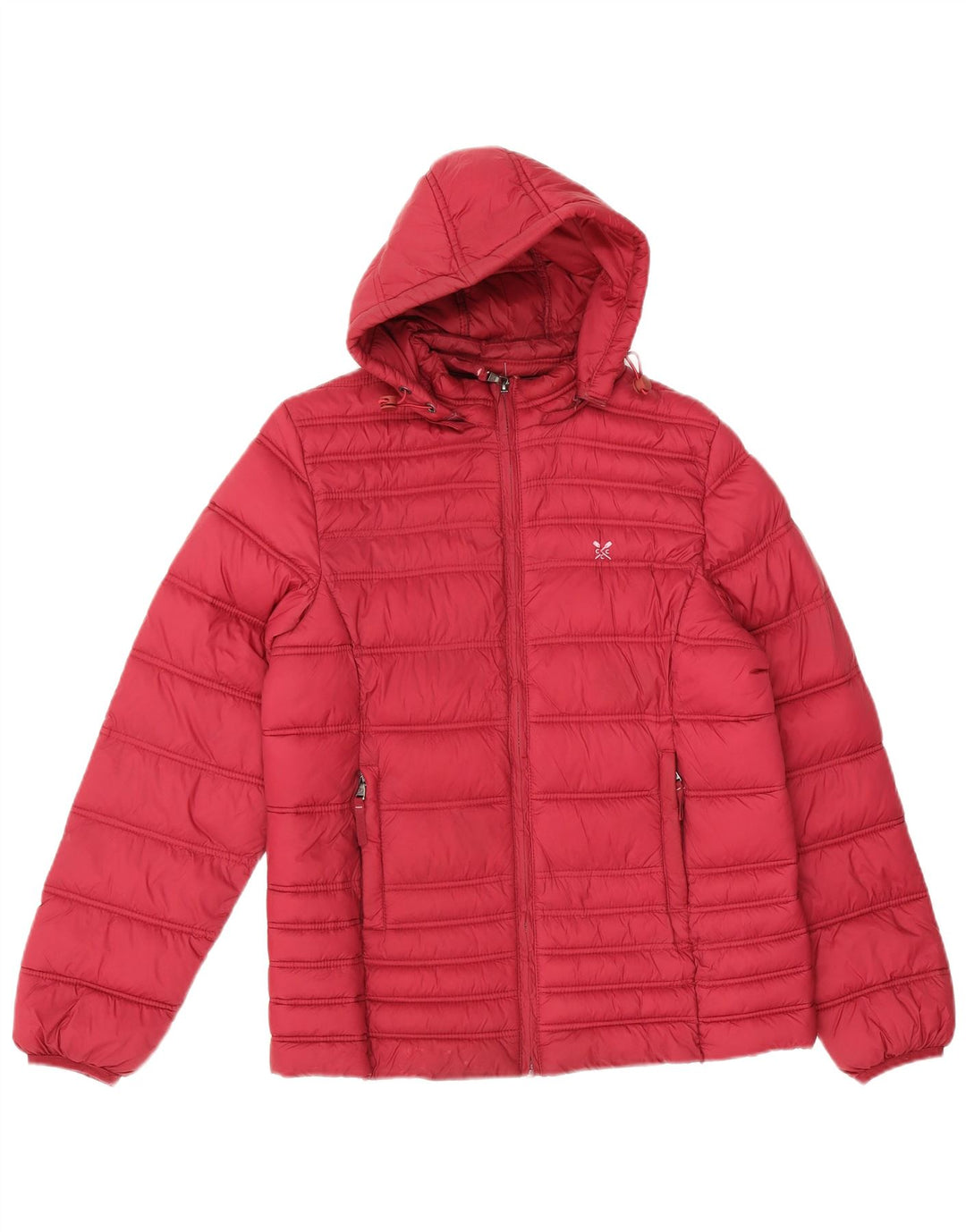 Crew Clothing Giacca imbottita con cappuccio da donna UK 12 Medium Red Poliammide
