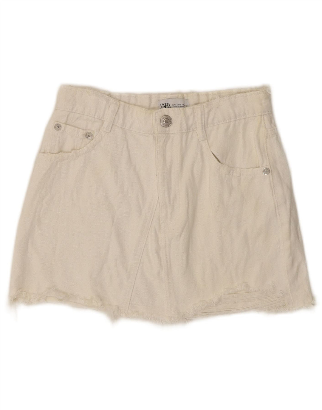 Pantaloncini di jeans Zara da donna piccoli W26 bianchi