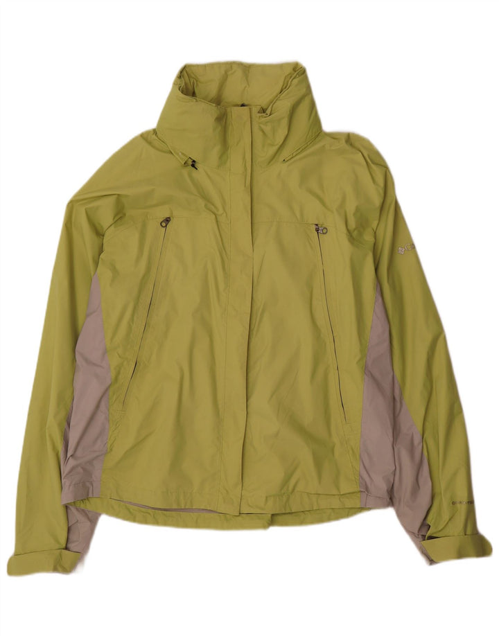 Giacca antipioggia Columbia Omni-Tech da donna UK 18 XL Nylon color block verde