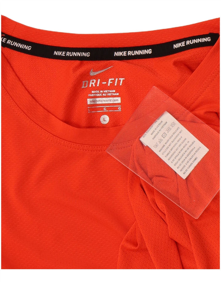 T-shirt grafica Nike Dri Fit da donna, taglia UK 14, grande, in poliestere arancione