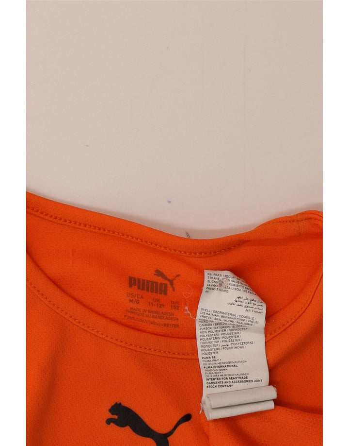 Maglietta Puma da ragazzo, 11-12 anni, in poliestere color block arancione