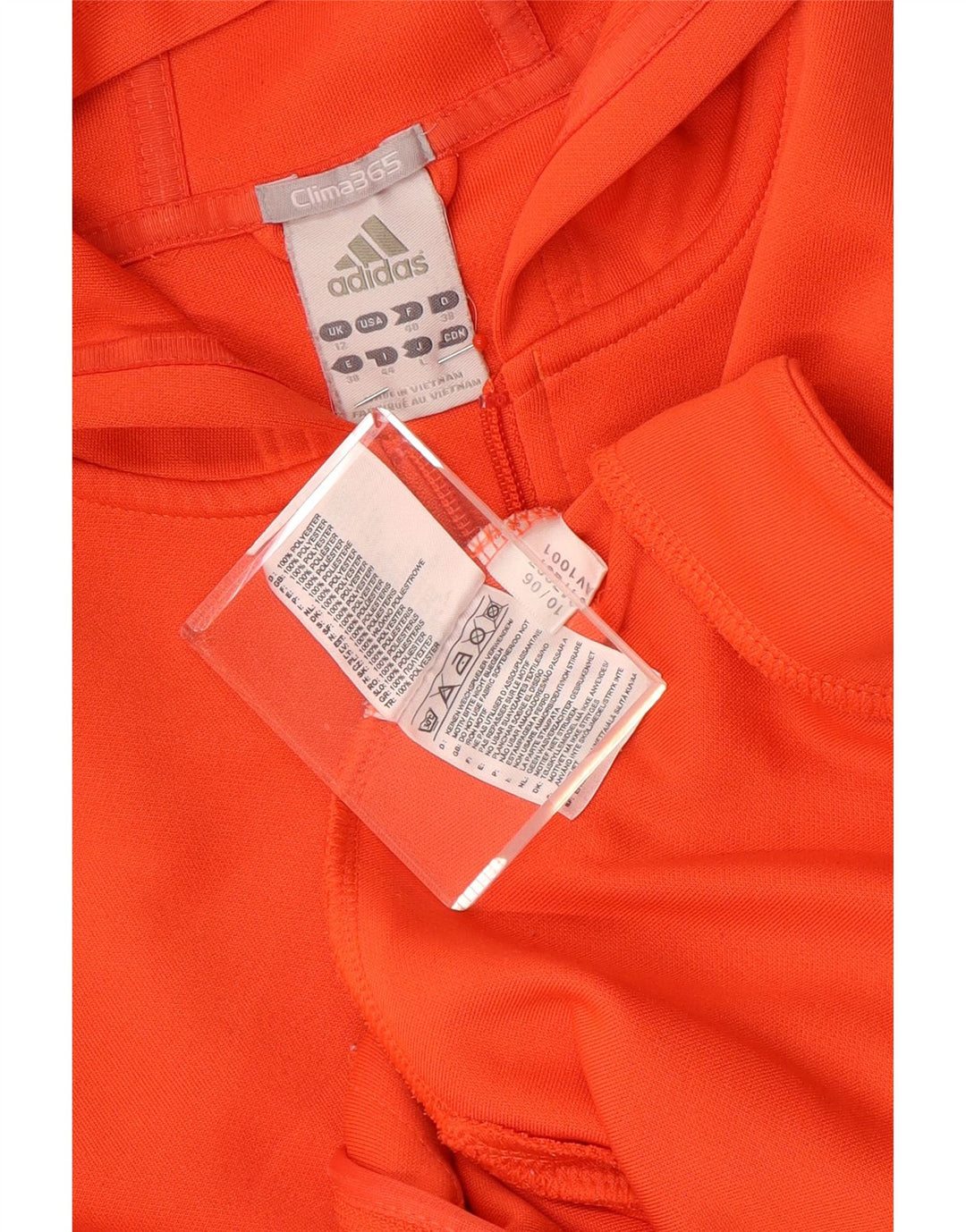 Maglione con cappuccio e zip Adidas Clima 365 da donna UK 12 Poliestere arancione medio