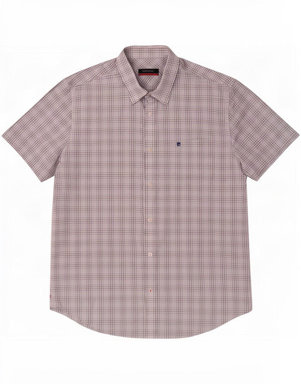 Camicia a maniche corte da uomo Pierre Cardin a quadri blu grandi