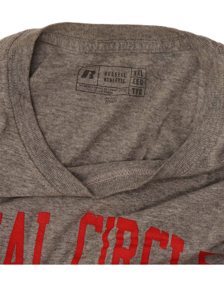 T-shirt grafica da uomo Russell Athletic Top 2XL Grigia