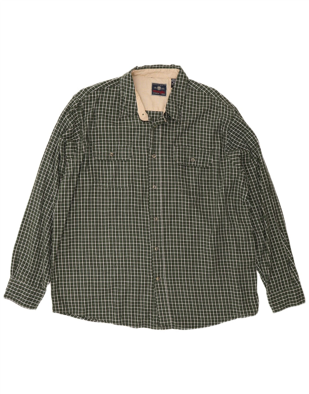 Camicia da uomo in flanella Wrangler XL a quadri verdi