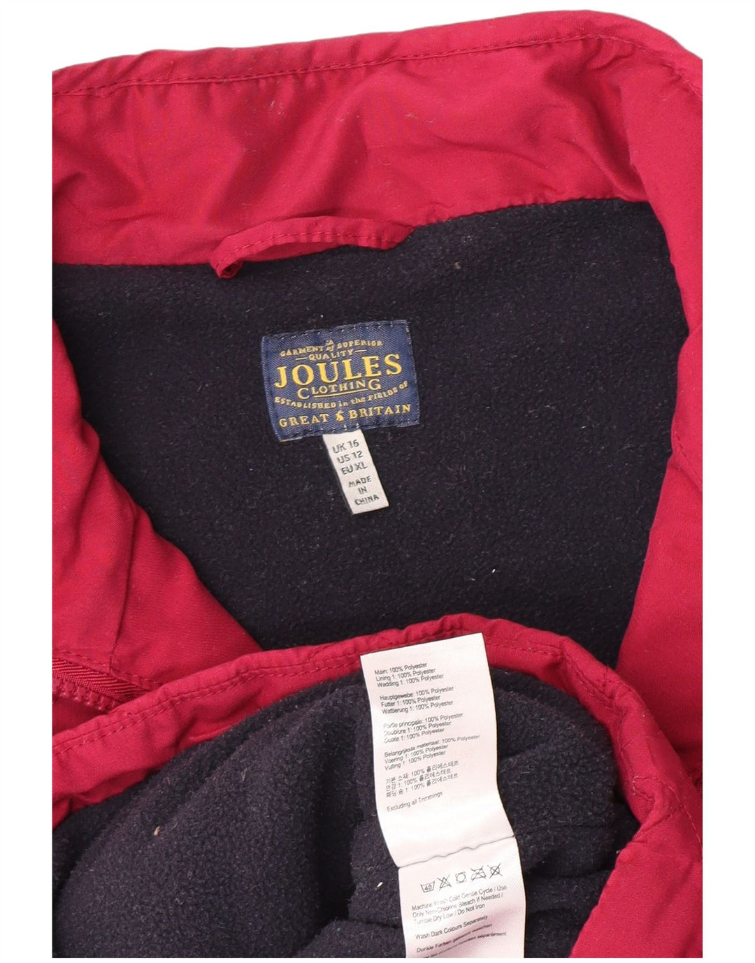Gilet trapuntato da donna Joules UK 16 grande poliestere rosa