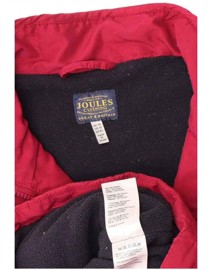 Gilet trapuntato da donna Joules UK 16 grande poliestere rosa