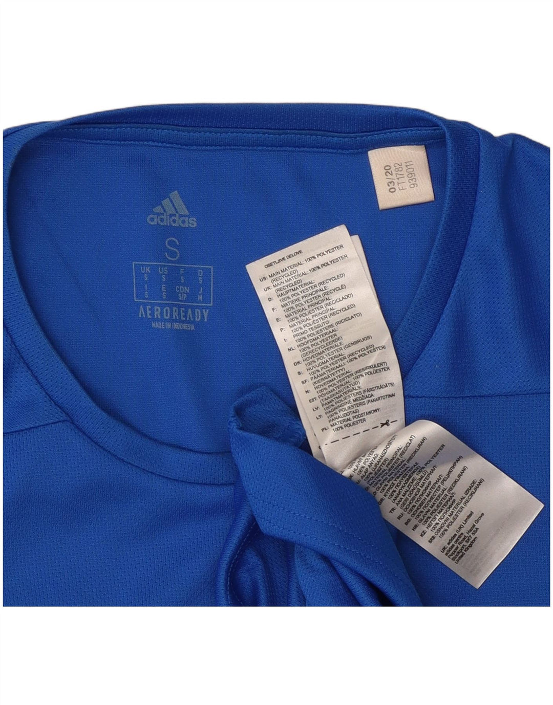 T-shirt ADIDAS da uomo Aeroready Top piccola in poliestere blu