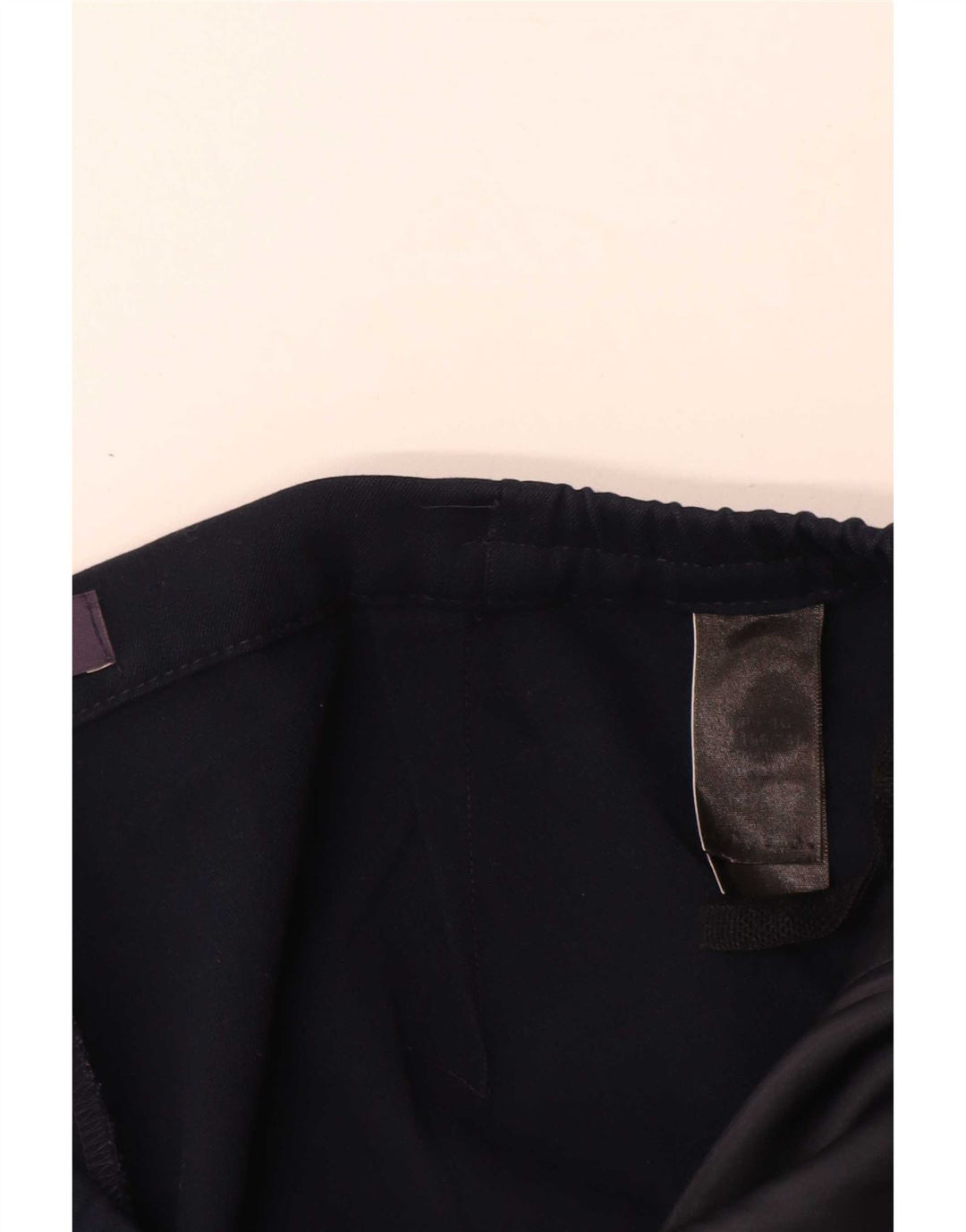 Pantaloni casual dritti da donna Marks & Spencer W32 L28 poliestere blu navy