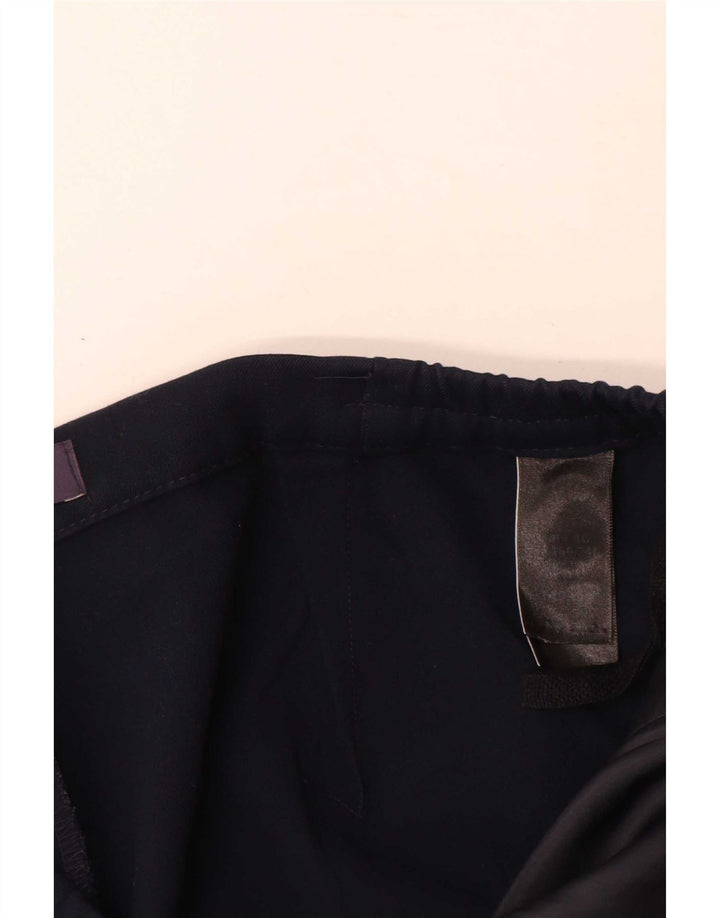 Pantaloni casual dritti da donna Marks & Spencer W32 L28 poliestere blu navy