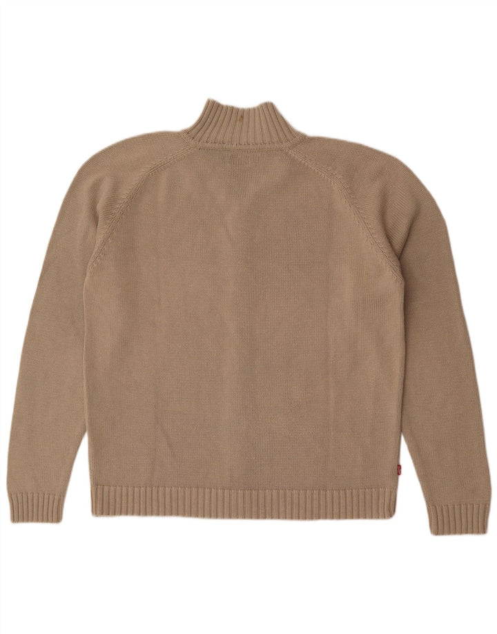 Maglione cardigan con zip intera da uomo Levi's XL in cotone beige