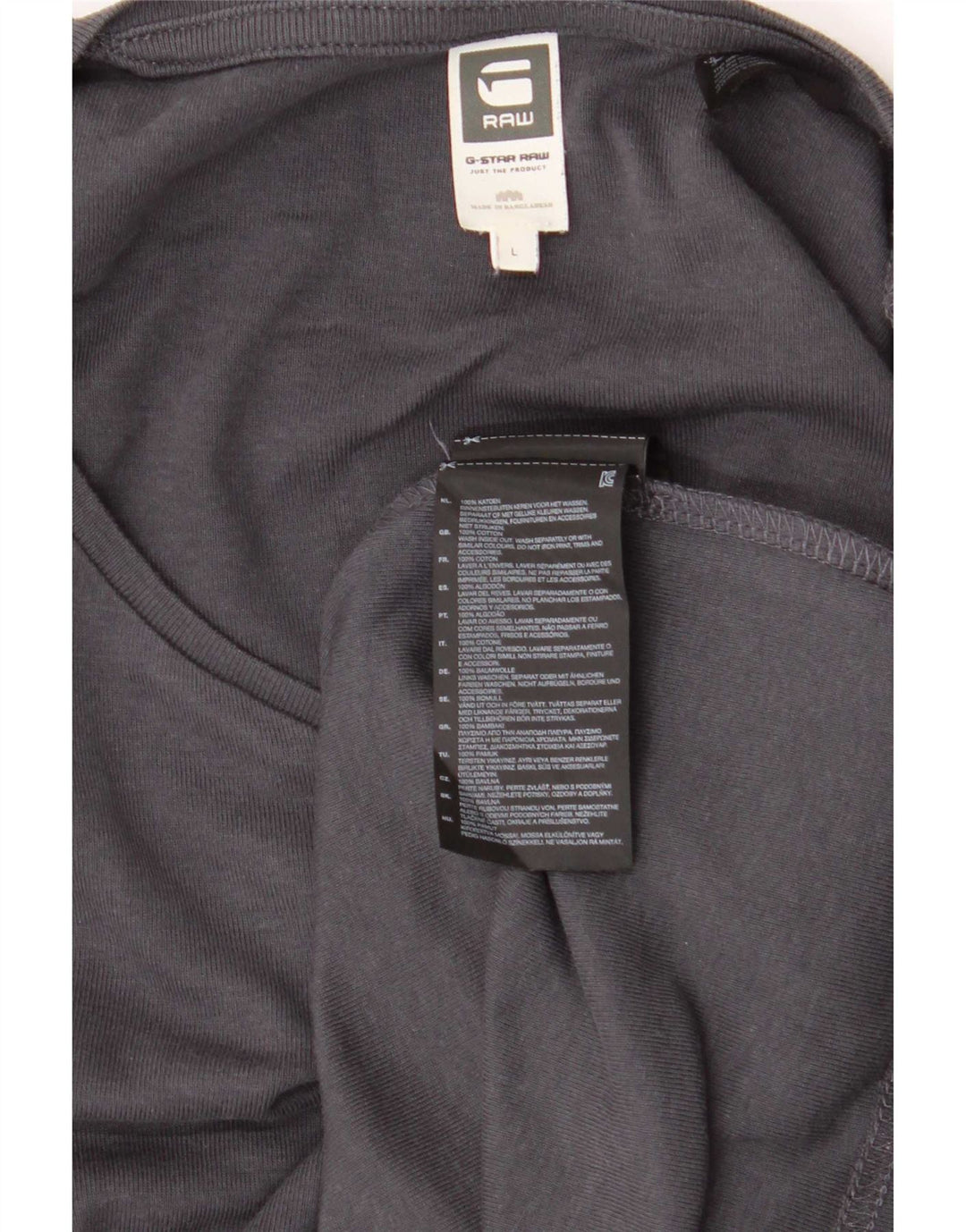 T-shirt grafica da uomo G-Star Top grande in cotone grigio
