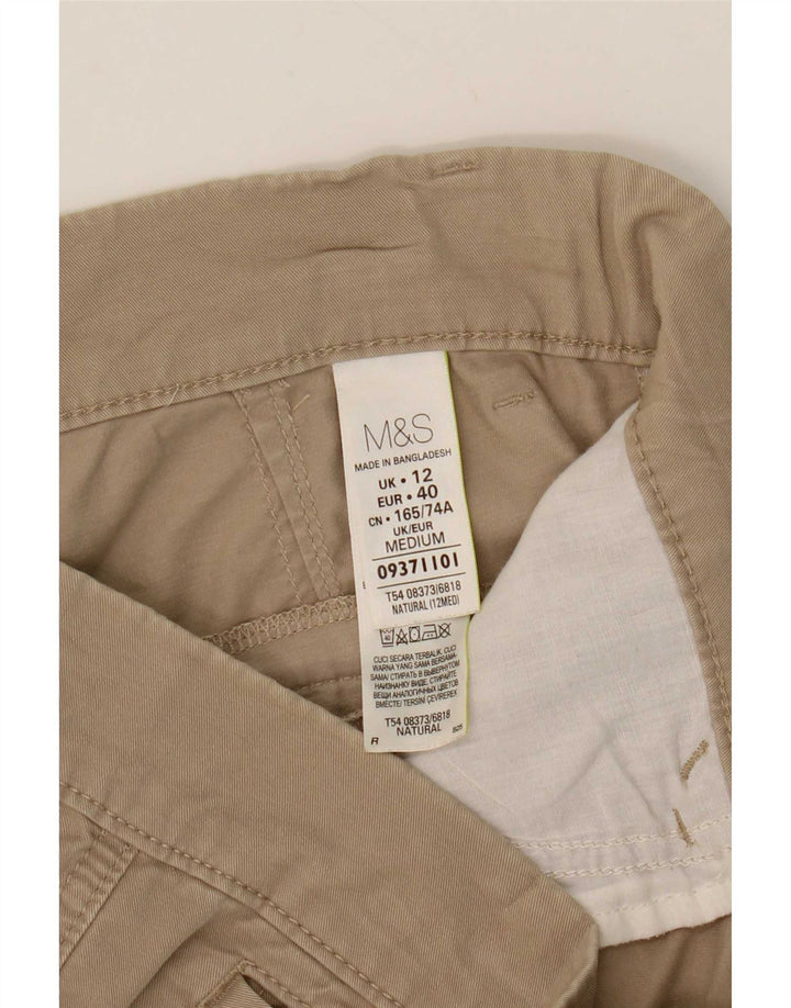 Pantaloni casual dritti da donna Marks & Spencer UK 12 Medium 32 L30 Beige