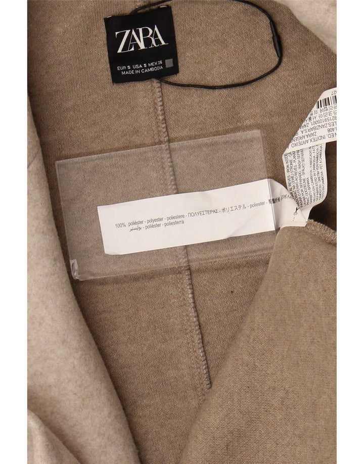 Soprabito aperto da donna Zara UK 10 piccolo poliestere beige